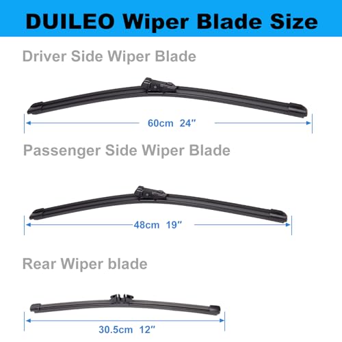 Windshield Wiper Blades for Honda Civic Hatchback 2022-2025 Replacement Front & Rear Wiper Blades, Premium All Season All Weather Automotive Front Rear Wipers Set/ 24"+19"+12" by DUILEO - Used condition - Image 5