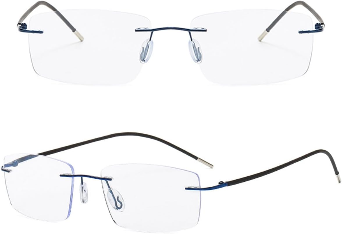Rimless Progressive Multifocal Reading Glasses Men Women Blue Light Blocking Ultralight Metal Multifocus Readers - Image 7