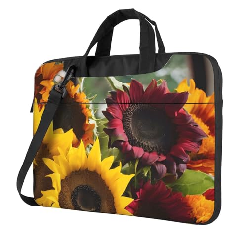 Sac ordinateur portable résistant aux chocs fin motif tournesols