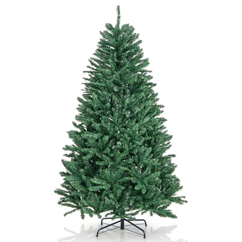 Goplus 6ft Artificial Douglas Christmas Tree, Unlit Hinged Xmas Full Tree with 1355 Branch Tips, Foldable Metal Base, Easy Assembly, Indoor Holiday Party Office Home Store Decor Goplus 6ft Artificial Douglas Christmas Tree, Unlit Hinged Xmas Full Tree with 1355 Branch Tips, Foldable Metal Base, Easy Assembly, Indoor Holiday Party Office Home Store Decor