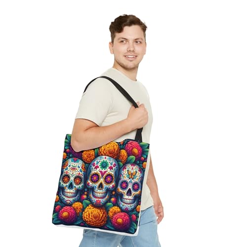 Candy Skulls Tote Bag - Day of the Dead, Halloween, Sugar Skulls, Gothic Bag, Goth Fashion, Spooky Tote3