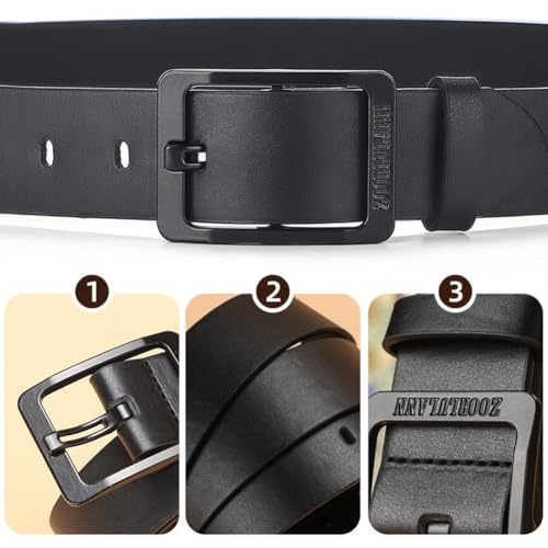 Men’s Leather Belt with Classic Buckle Fashion Waist Belts for Casual Wear Vintage Leathers Waists Belt4