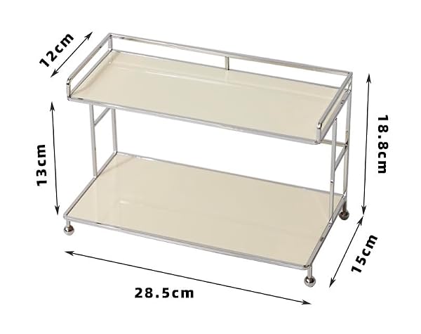 2-Tier Bathroom Makeup Shelf Organizer, Kitchen Spice Rack, Bedroom Storage Tray, Perfume & Dresser Vanity Tray,Countertop counter Organizer by Generic - Image 2