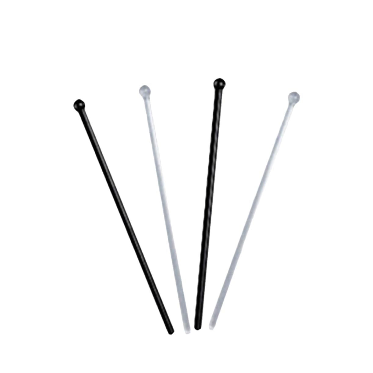 Ciieeo 12PCS Black PVC Stirring Sticks for Coffee Juice Beverages Smooth Grip Bar Supplies for Mixing Drinks Parties Cafes for Cocktails Desserts