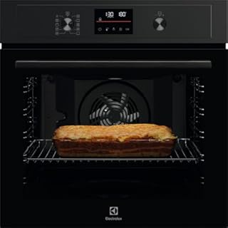 Electrolux EOF4P56H Forno da incasso multifunzione 72L, ventilato, grill, pulizia pirolitica, display LED Touch, classe energetica A+, design nero elegante, cottura multilivello uniforme