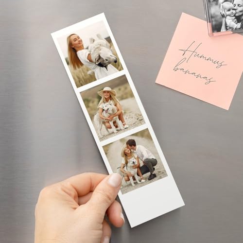 Wanapix | Tira Fotomatón Magnética | 3 Imágenes | Imán Flexible | Regalo Original con Foto | Fotos Personalizadas | 5,5 x 20 cm