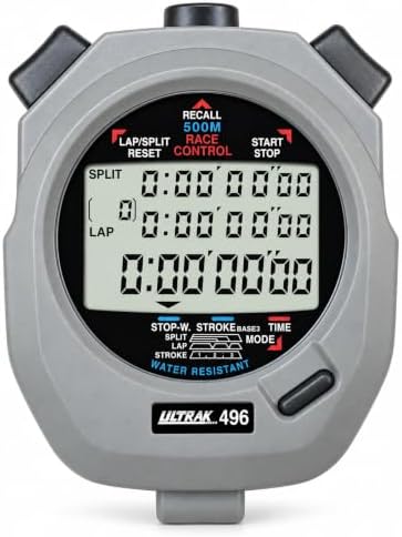 ULTRAK 496 500 Memory Stopwatch, Lap/Split Recall, Stroke Rate & Race Timer