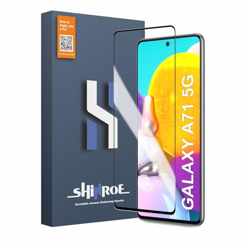 Image of Tempered Glass for Samsung Galaxy A73 | Galaxy A71 (6.7 Inch) Military Grade 9H Screen Guard, Anti-Scratch, Shatterproof, Edge-to-Edge Full Coverage - Black Border
