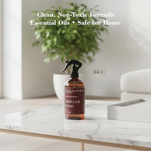 Image of Vanilla & Oudh Room Freshener Spray - Long Lasting Air Freshener for Home, Bathroom & Office | Non-Toxic & Safe Aromatic Spray with Natural Oils (300ml)