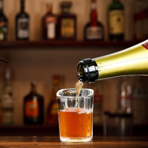 Image of 60 ML Square Classy Shot Glass for Espressos, Spirits & Liquors,Whiskey, Vodka Shot, Tequila Shot, Wine Tasting, Cocktail Pour, Bar Accessory & Home Decor Parties Glasses Set of 6 (SM-5)