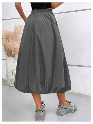 Verdusa Women's A Line Bubble Skirt Casual Dressy Ruffle Flowy Long Skirts with Pockets2