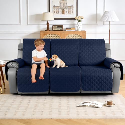 Image of TAOCOCO 100% Waterproof Recliner Sofa Covers Reversible, Dark Blue