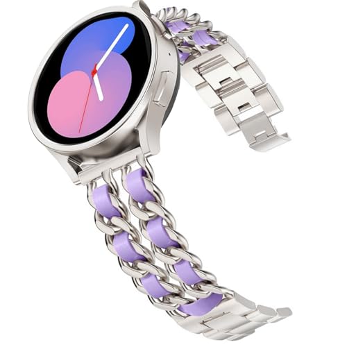 DEALELE �o���h Samsung Galaxy Watch 7 / FE / 6/6 Classic / 5/5 Pro / 4/4 Classic /3 41mm�Ή� 20mm ���^�� ���U�[�`�F�[���X�g���b�v Huawei GT3 / GT2 4