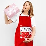 Maiteenly Halloween Women Preggo Apron Preggo Costume Tomato Sauce Jar Red Baker Apron for Halloween Cosplay Costume Contest Party Cake Kitchen Cook