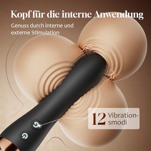 Cacuola Doppelkopf Vibrator Dildo, 360° Rotationskopf Vibratorensets für Frauen, Leise Sex Spielzeug für die Frau mit Stabiler Akkulaufzeit, G Punkt & Anal Sexspielzeug, Massagestab für Frauen Sex