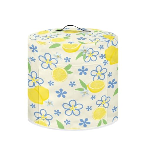 Image of Floral Lemon Air Fryer Cover Waterproof Dust Cover | Portable with Pocket Protective Cover Suitable for Women Exquisite Gifts for Picnic Color Resistant Portable 8 Quart