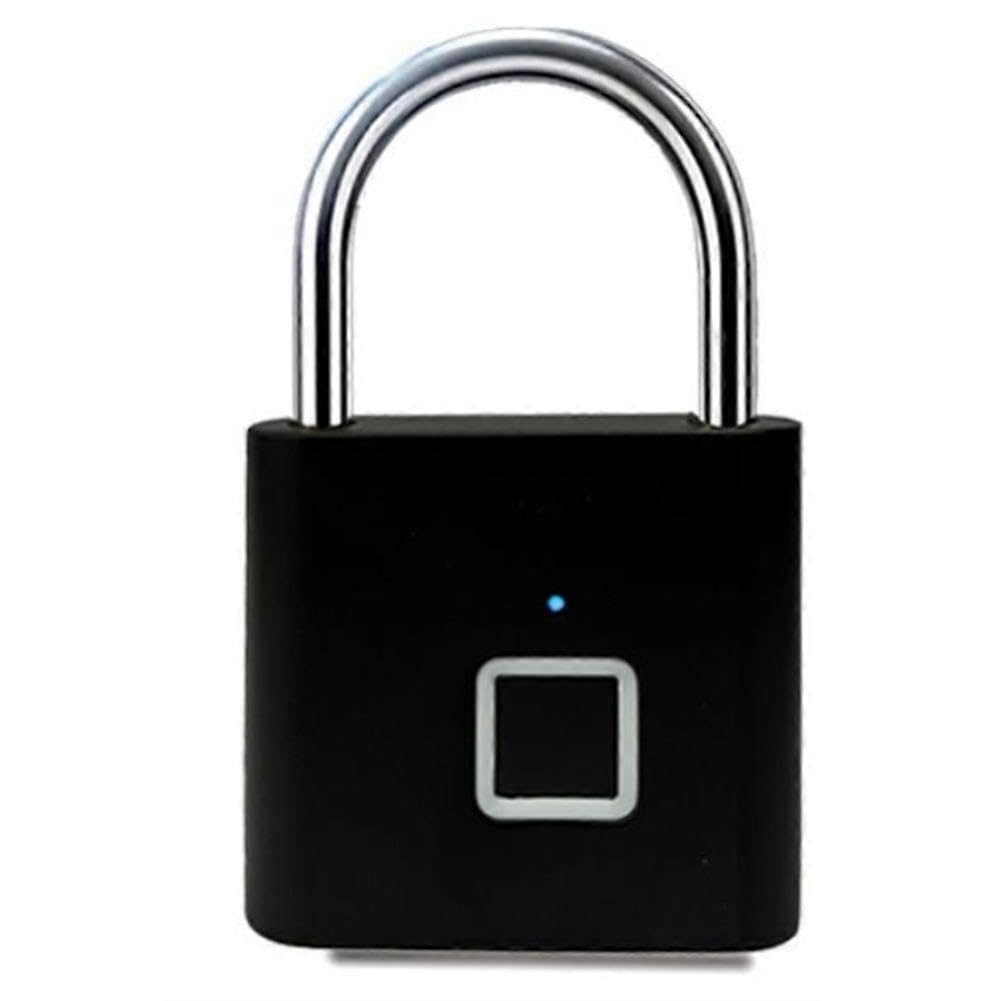 Joyhappst Image Color Fingerprint Lock Electronic Lock Electronic Fingerprint Lock Padlock Outdoor Waterproof And Rust-Proof Black
