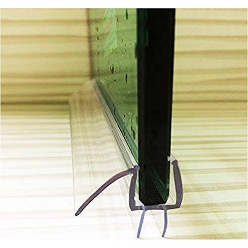 Cozylkx 2Pcs Frameless Glass Shower Door Sweep for 3/8" Glass, Bottom Seal with Drip Rail, 27.5" Long