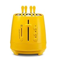 De'Longhi CTLAP2203.Y Tostapane con Pinze, Controllo Progressivo del Grado di Tostatura, Indicatori Luminosi, Cassetto Raccoglibriciole, Piedini Antiscivolo, Potenza 550 Watt, Plastica, Giallo