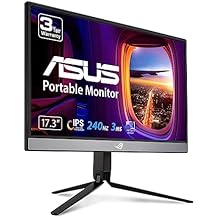 ASUS ROG Strix 17.3" 1080P Portable Gaming Monitor (XG17AHP)-FHD, IPS, 240Hz, Adaptive-Sync, Built-in Battery, ROG Bag, Tri