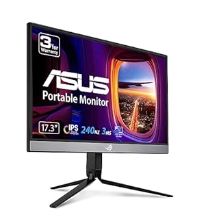 ASUS ROG Strix 17.3" 1080P Portable Gaming Monitor (XG17AHP)-FHD, IPS, 240Hz, Adaptive-Sync, Built-in Battery, ROG Bag, Tripod Stand, USB Type-C, Micro HDMI for Laptop, PC, Console, 3-Year Warranty
