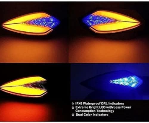 Image of Side, Rear, Front Neon Indicator Light for Universal For Bike, TVS Apache 4V 160 /200 (BS6), Apache RTR 150, Universal For Bike, Apache RTR 180 (Yellow, Blue) (Pack of 4)