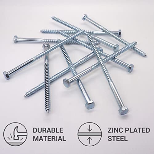 SKIR'CO (35 pcs) DIN 571 Zinc Plated Steel Hexagon Head Wood Screws M8 x 160 mm, Coach Screws, Hex Screw, Lag Bolts - Image 3