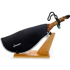 Ham Cover Zwart met Grijze Randen – Hamdoek Jamonprive – Ideaal voor het Bedekken van Serrano of Iberische Ham – 80% Polyester & 20% Katoen