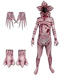 [Diki Home] 人食い花 仮装 セットコスプレ ストレンジャー・シングス コスチューム 衣装 cosplayハロウィン デモゴルゴン風 コスチューム 大人用と子供用 イベント 怖い 変装 文化祭 学園祭 撮影 (オーバーオール+フード+ 手袋+フットカバー, 180)