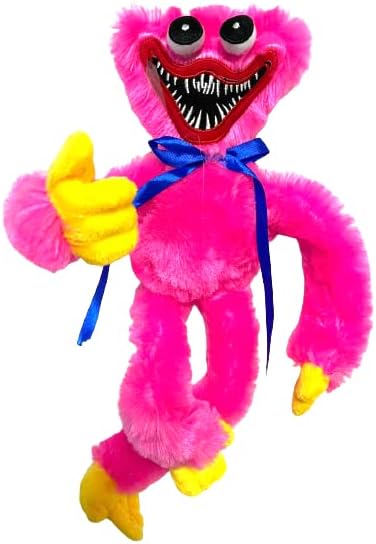 Shoprox Kissy Missy, Poppy Playtime Puppet, Pink Huggy Wuggy Plush Soft Stuffed Toy 39cm, Cute and Funny Kissy Missy Plush Puppet Toy Gift for Kids