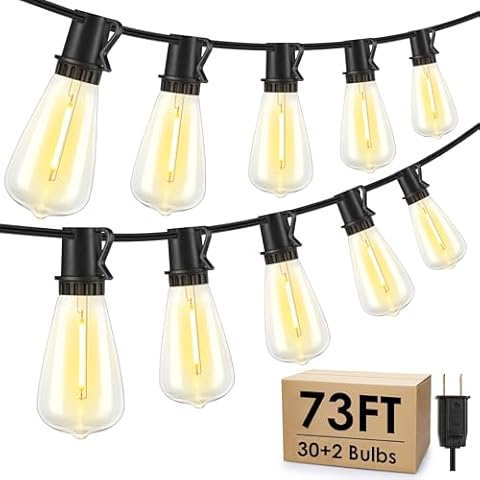 Larkvue 73FT Outdoor String Lights Cover