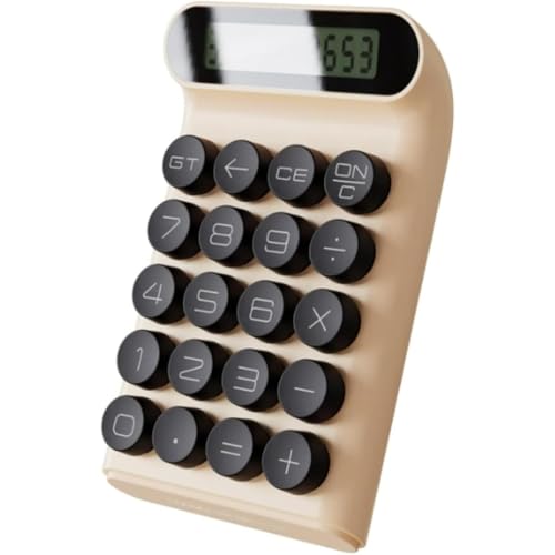 Kwueiit 電卓オフィスビジネスファッショコンピュータ事務用品耐久性のある小型ミニ ンかわいいポータブルホームコンビニエンス (カーキ)
