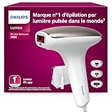Philips Lumea série 7000, Épilateur à lumière pulsée, alternative à l'épilation laser, avec tondeuse stylo Satin Compact, 3 embouts pour le corps, le visage et le maillot, modèle BRI923/00