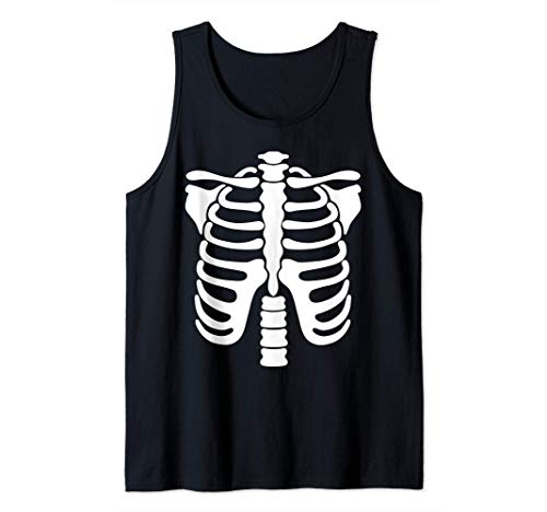 Skeleton Rib cage Scary Easy Halloween Costume Camiseta sin Mangas