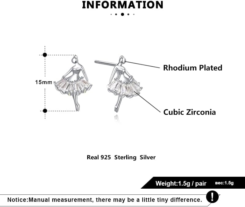 S925 Sterling Silver Jewelry Rabbit/Horseshoe/Moon/Ballerina/Heart/Celtic Shamrock Stud Earrings for Women Mom Sister Best Friend on Christmas Graduation Mother's Day Birthday Anniversary - Image 4