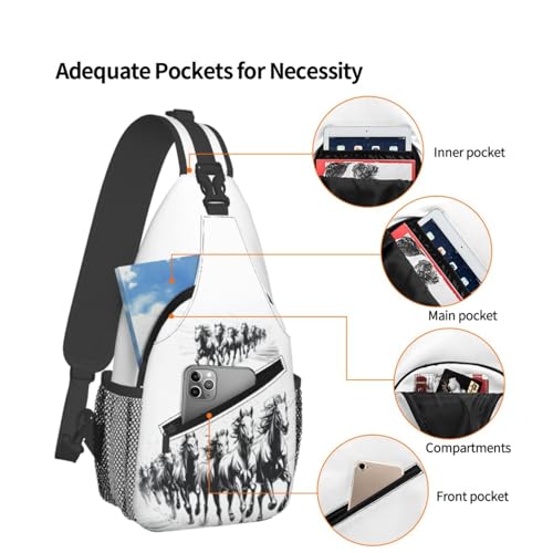 Image of Crossbody Bag Horse 2 Sling Bag Backpack Chest Bags Shoulder Bag for Women Men