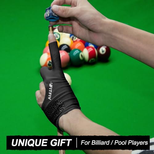 FITFIV Billiards Glove, Professional Snooker Pool Glove, Suitable for Both Left and Right Hands (1 Piece)