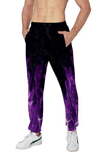Loveternal Purple Joggers For Me Black Purple Loose Sweatpants With Pockets Halloween Clothes Graphics Gym Pants 3D Trousers Drawstring Sweatpants Gifts For Teenage #TOP4