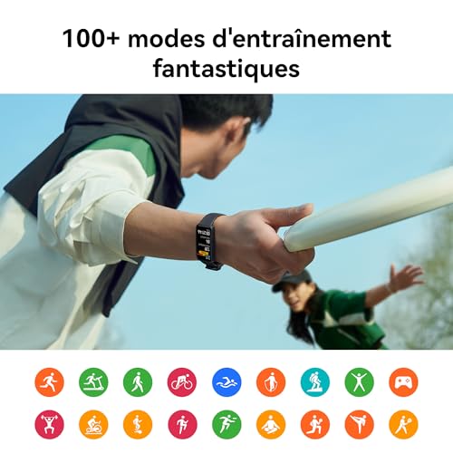 HUAWEI Band 8 Montre Connectée,Écran Tactile sans Bordure,Suivi du Sommeil,100+ Modes d'entrainement,Charge Rapide,Longue durée,10000+Cadrans au Choix,Étanche,Compatible avec iPhone et Android,Noir