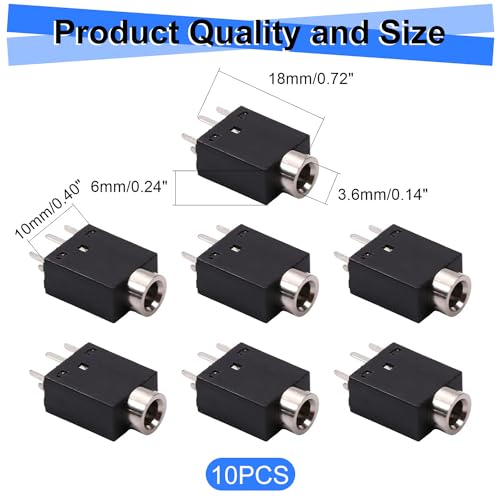 Conector de audio estéreo hembra 3.5mm 10 piezas miniatura 2