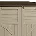 Suncast Horizontal Shed, Compact Outdoor Storage System, 34 Cu. Ft. Capacity, Sand & Slate - Lockable Multi-Wall Resin Organizer for Garbage Cans, Garden Tools, Bins, Bikes and Yard Equipment