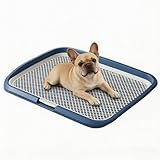 Dog Potty Tray with Guide Pillar, 25.6'x19.7' Large Indoor Pet Pee Pad Holder, Heavy Duty Dog Litter Box, Removable & Washable Puppy Training Toilet for Housebreaking Supplies (navyblue)