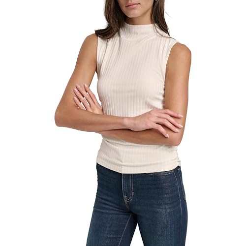 Image of DKNY Women's Ruched Versatile Trendy Everyday Top