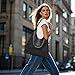 Hobo Bags for Women Retro Vegan Leather Womens Slouchy Large Tote Bag Shoulder Purses Handbag, black