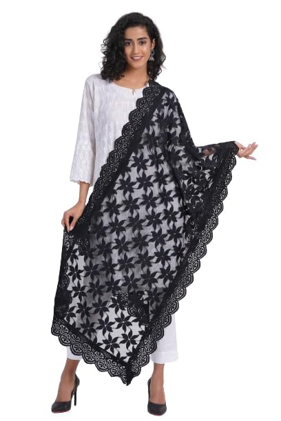 Women Solid Net Fabric Ethnic Dupatta-picture-51