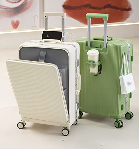 Multifunctional Suitcase, USB Interface Front Open Trolley Case Universal Wheel Password Suitcase Large Capacity (Gray 59 * 39 * 23)4