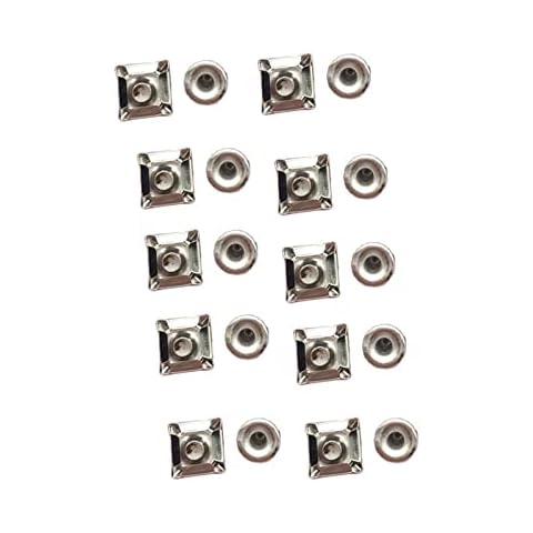 Punk Pyramid Rivets Pyramid Rivets Set Leather Rivets Belt Rivets Cap Punk Squares Rivets Pyramid-Shaped Square Rivets Silver Rivets, 10mm, 100 Pieces of Rivets Used for Clothes, Backpacks, Hats, Shoe Cover