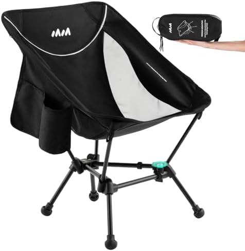  VCOVICHIO Folding Chairs, Camping Chairs, Portable Chairs  Support 280lbs, Moon Chair with Carry Bag for Outdoor Activities, for  Fishing, BBQ, Beach, Travel, Picnic (White) : Sports & Outdoors