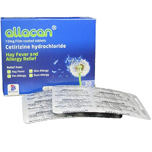 Allacan Hayfever Allergy Relief 1 a Day Tablets Cetirizine 30 Pack GSL