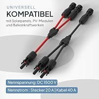 MC4 Y-Stecker 6mm² – 2er Set Solar Verteiler 2 auf 1 Photovoltaik – Ansicht 5